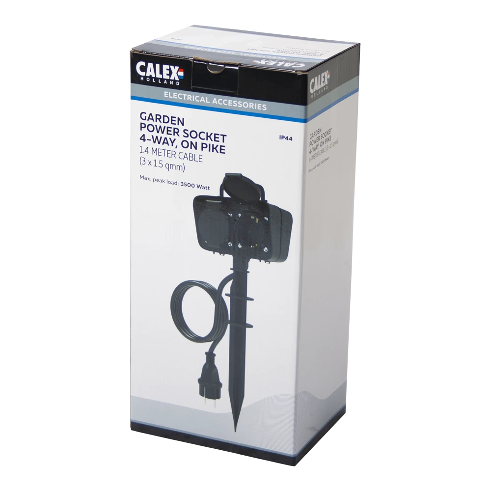 Calex Tuincontactdoos Voor Buiten - 4 Stopcontacten - IP44 2 Calex Tuincontactdoos Voor Buiten - 4 Stopcontacten - IP44 - Afbeelding 2