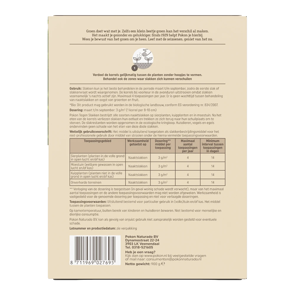 Pokon Bio Tegen Slakken Korrels 900gr - Insecten En Ongedierte - Afbeelding 2