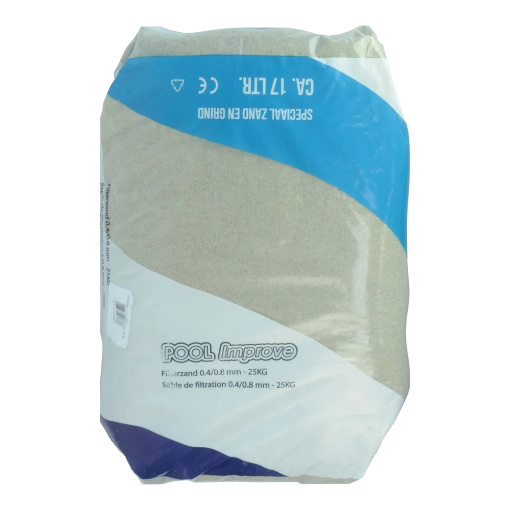 Pool Improve Filterzand 0,4 Tot 0,8 Mm - 25kg 1 Pool Improve Filterzand 0,4 Tot 0,8 Mm - 25kg