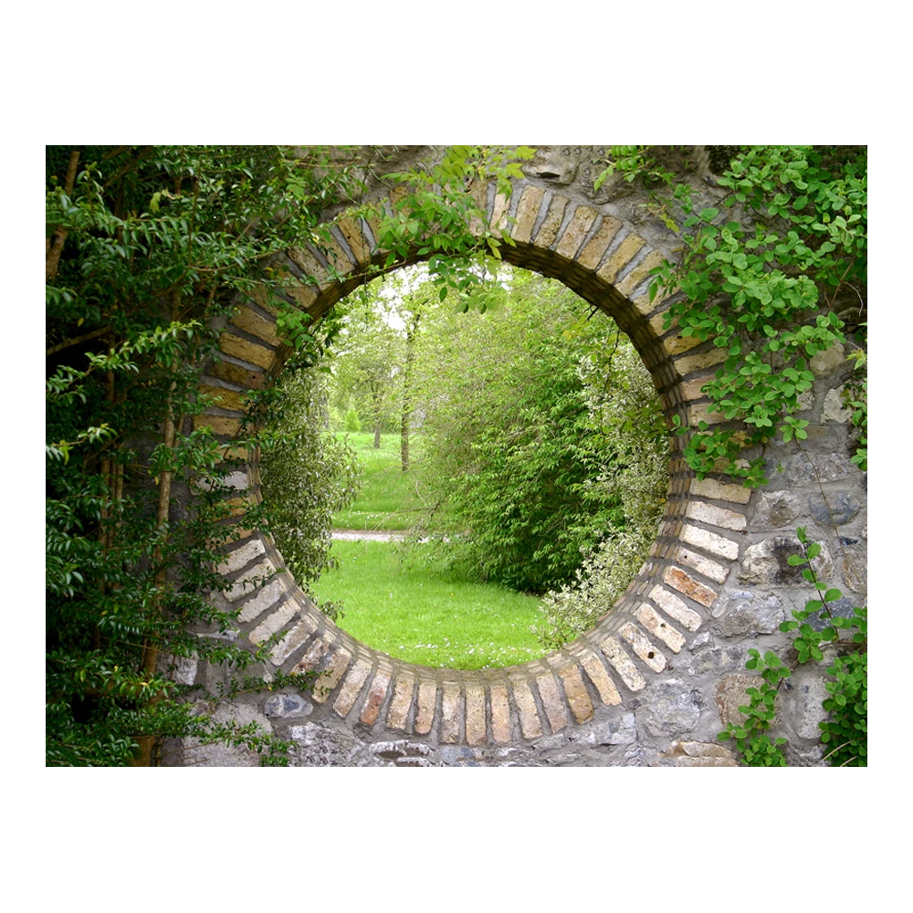 Tuinposter Stenen Doorkijk - 80x60cm 1 Tuinposter Stenen Doorkijk - 80x60cm